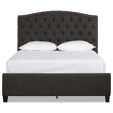Queen Upholstered Bed with Tufted Headboard